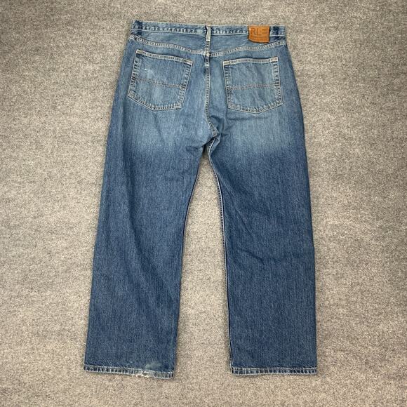 Vintage Ralph Lauren Polo Jeans Mens 38 Blue Woodrow Relaxed Fit Cotton Denim - Picture 3 of 12